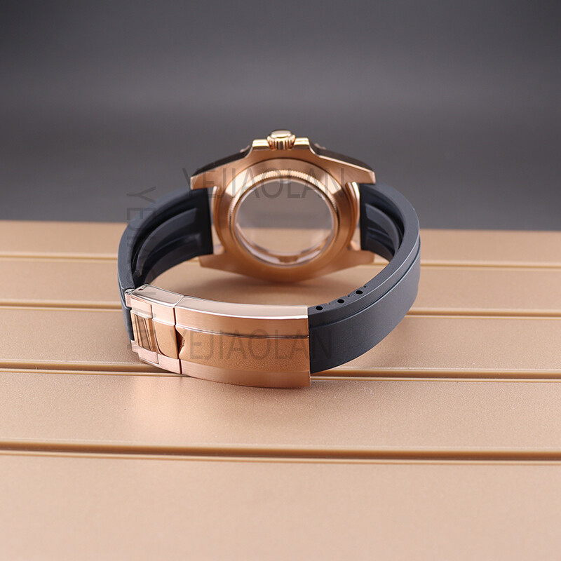 40mm Yacht Mod Watch Case Ceramic Bezel Rubber Strap For Seiko NH34 NH35 NH36