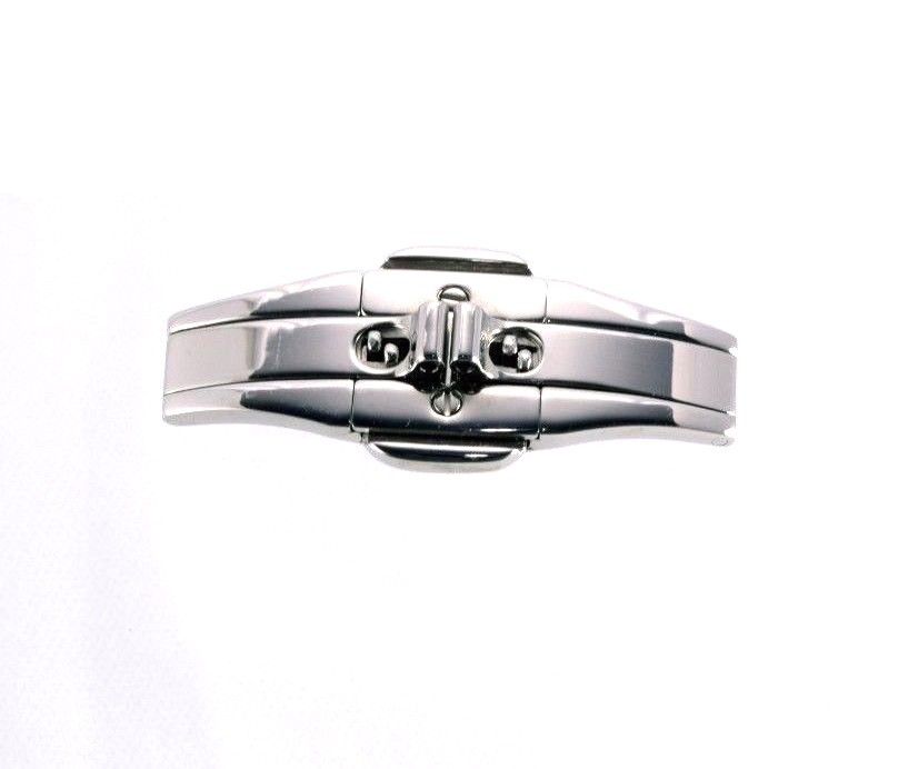Stainless Steel Push Button Butterfly Deployment Clasp 4.5 mm x 16 mm Polished