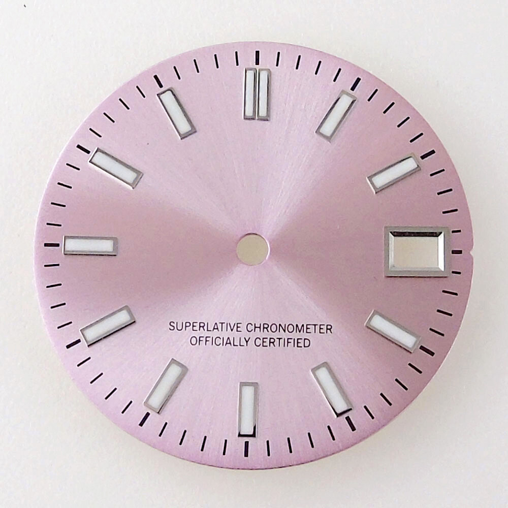 28.5mm Sterile Yellow Brown Pink Sunburst Watch Dial+Hands For Japan NH35 NH36