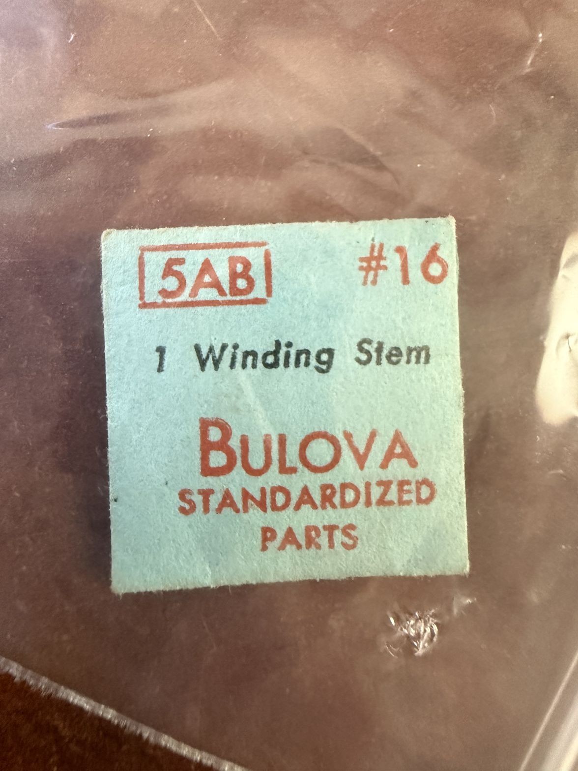 Bulova 5AB Winding Stem #16 NOS Genuine Vintage Watch Part New Old Stock