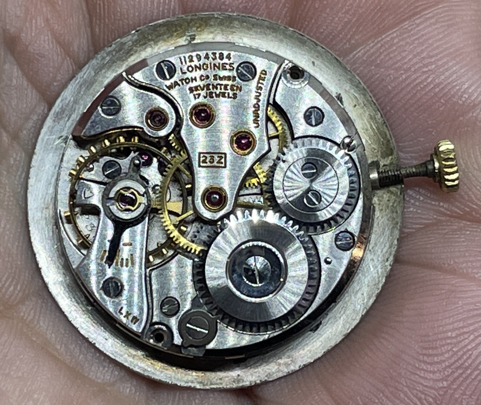 LONGINES 23Z MOVEMENT 17 Jewels Swiss Does Not Run