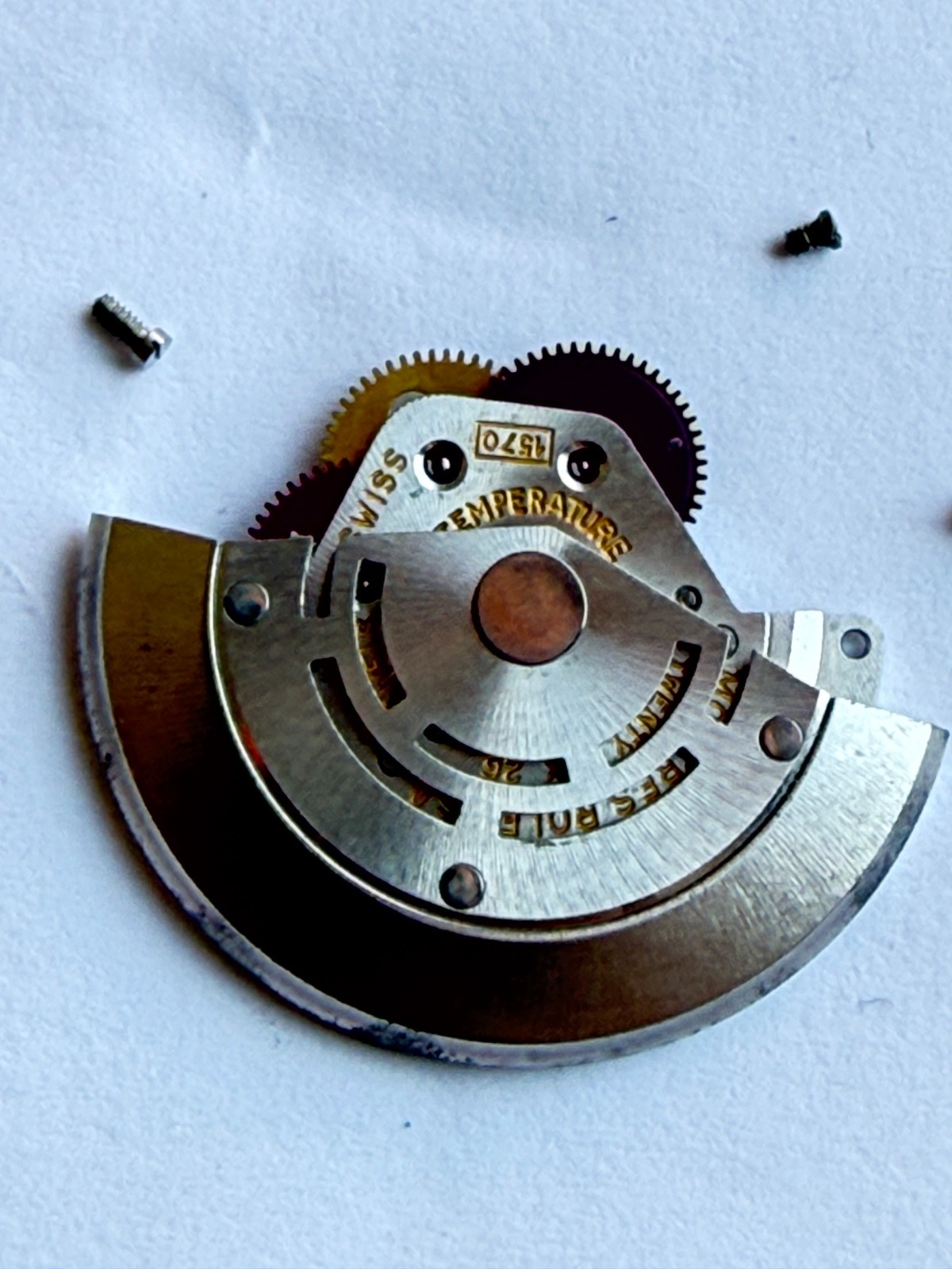 GENUINE Authentic Rolex Rotor + bridge 1570 perfect condition completely & screw