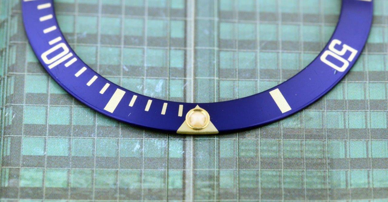 Original Rolex Submariner 16613,16618,16803,16808 Blue & Gold Bezel Insert #A6