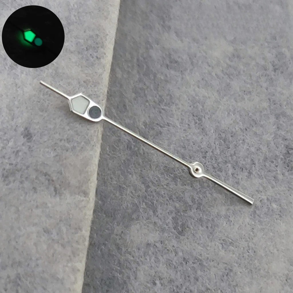 13mm Silver Black For NH35 NH36 7S26 7S36 4R35 4R36 Watches C3 Green Luminous