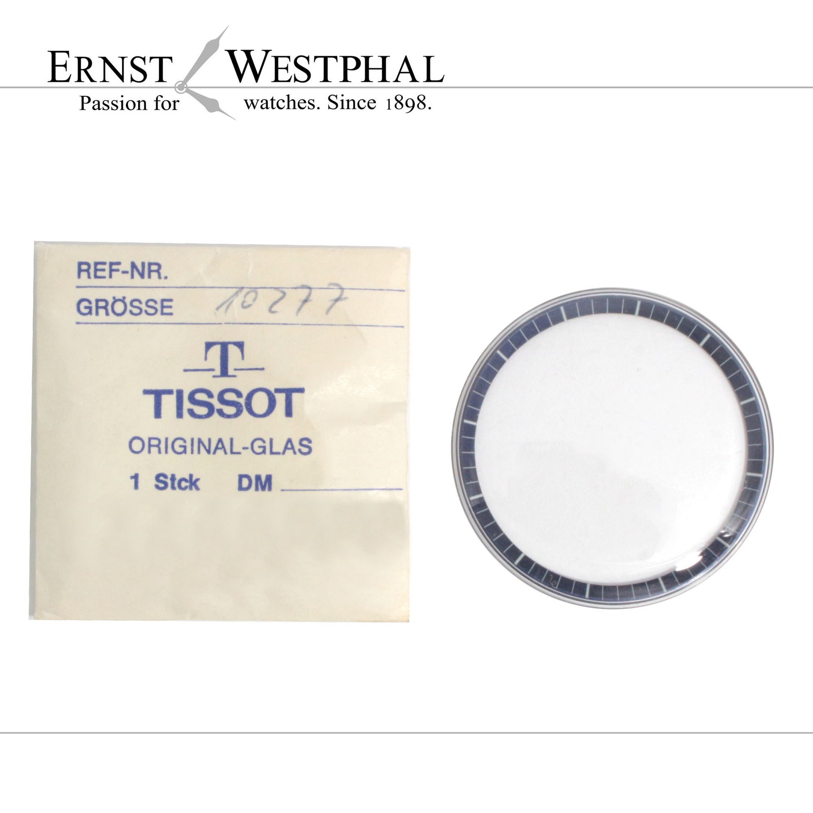 Original TISSOT watch crystal for Ref. 44650 Seastar, blue