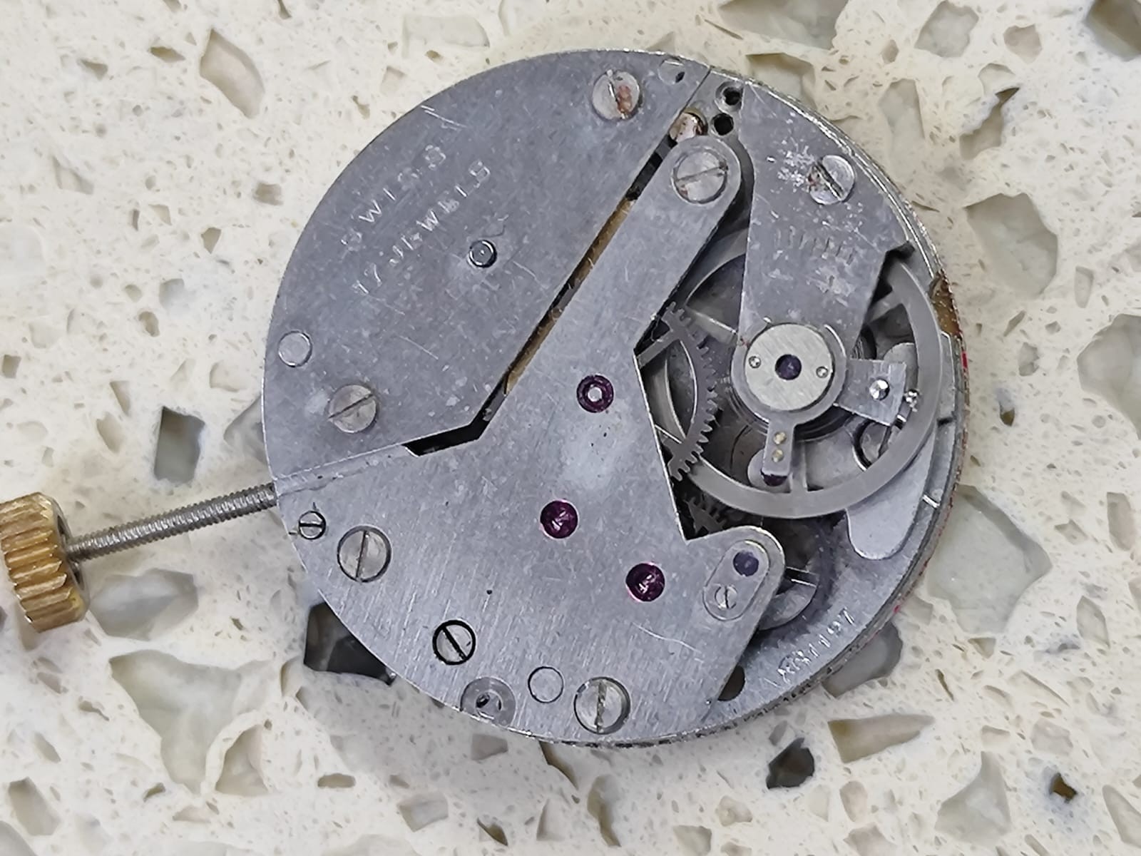 Vintage EB 1197 Movement with Dial & crown Work for parts Y