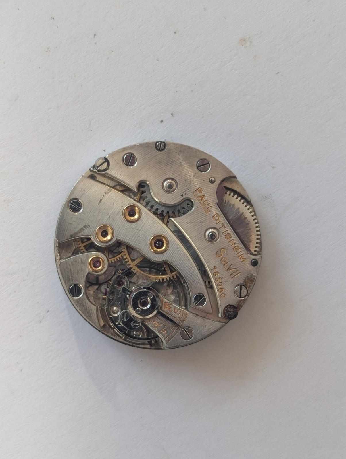 Vintage Paul Ditisheim/Solvil 19.68mm Mechanical Watch Movement (Spares/Repairs)