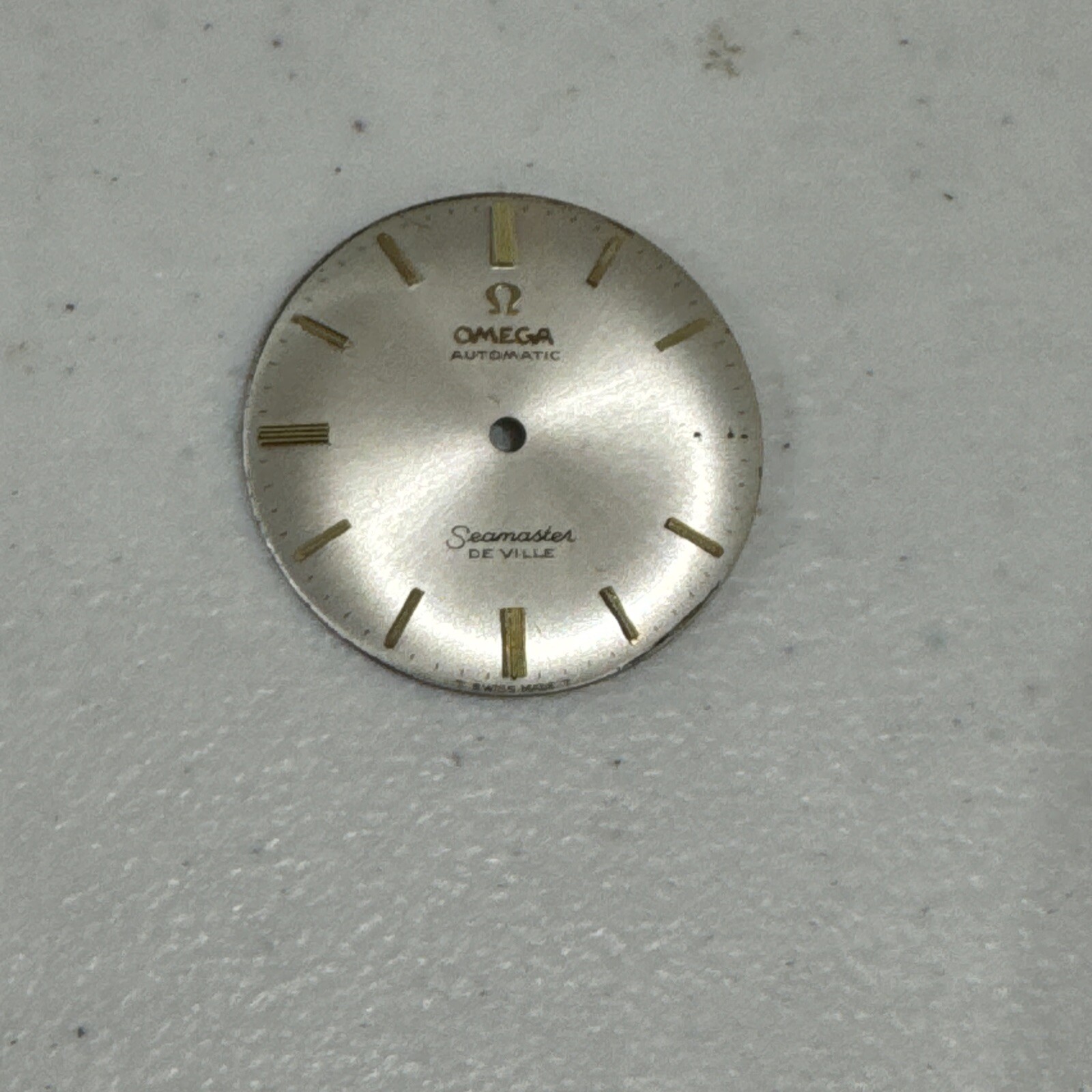 Omega Dial White 29.5mm Authentic Original Missing 3 O’clock Marker
