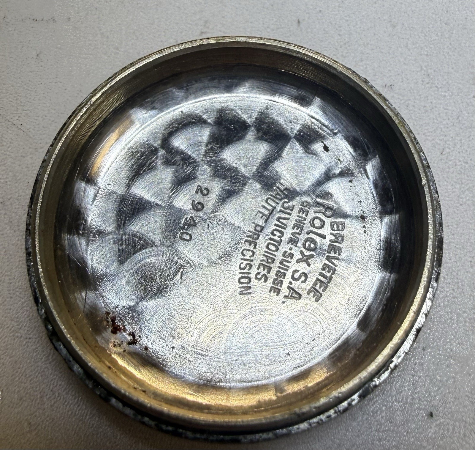 Vintage SS Rolex Bubble back 2940 Complete Case