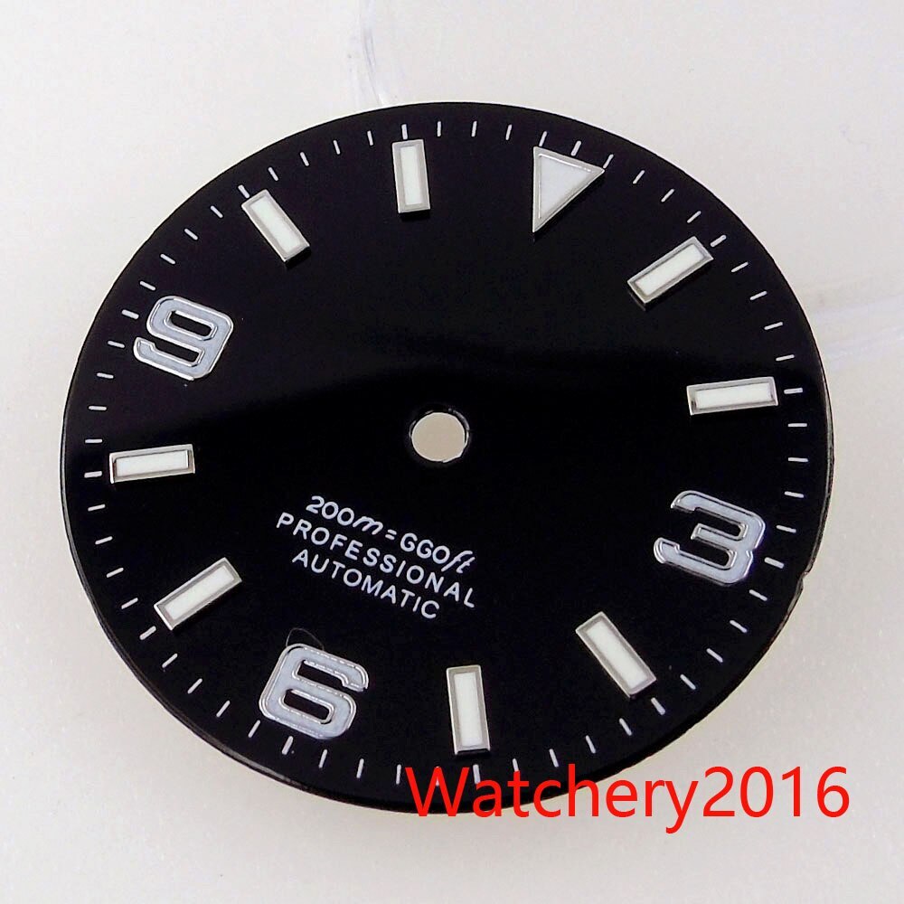 29mm Bliger Red Watch Dial Hand Blue Luminous Rose Gold Edge Fit NH35 MIYOTA8215