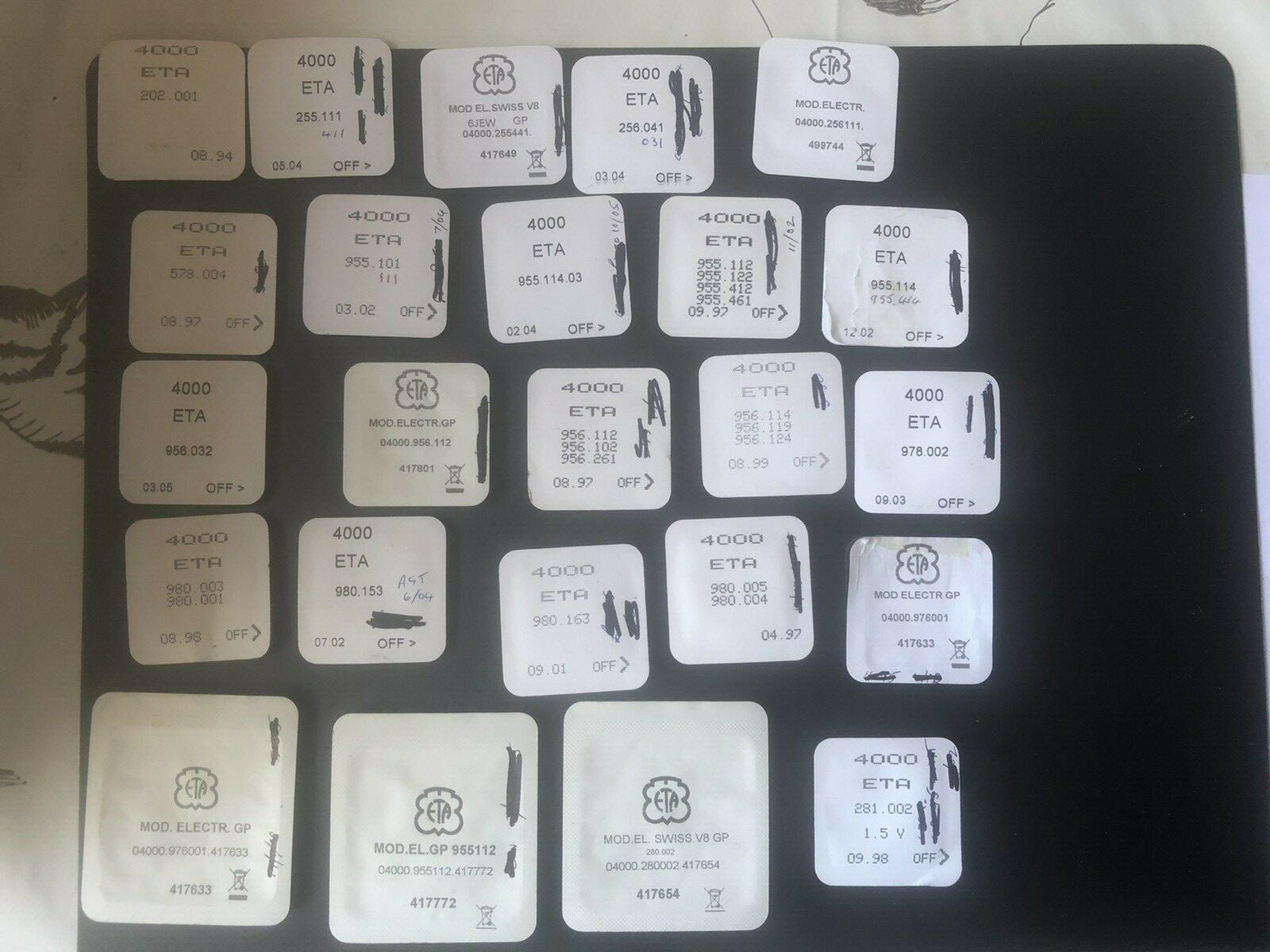 ETA watch circuits (NOS)4000 255.111 and 20 other sizes