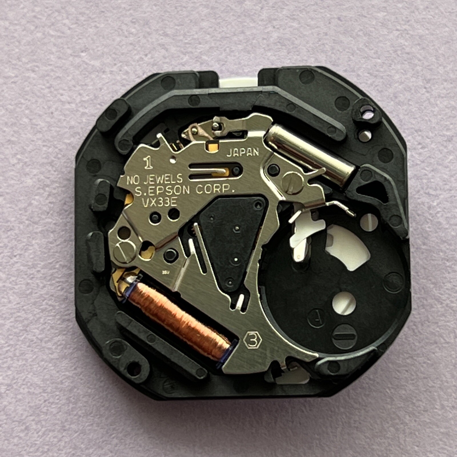 Seiko Hattori Epson VX33E Movement with Day Date @ 3 inc Battery and Stem 23.3mm