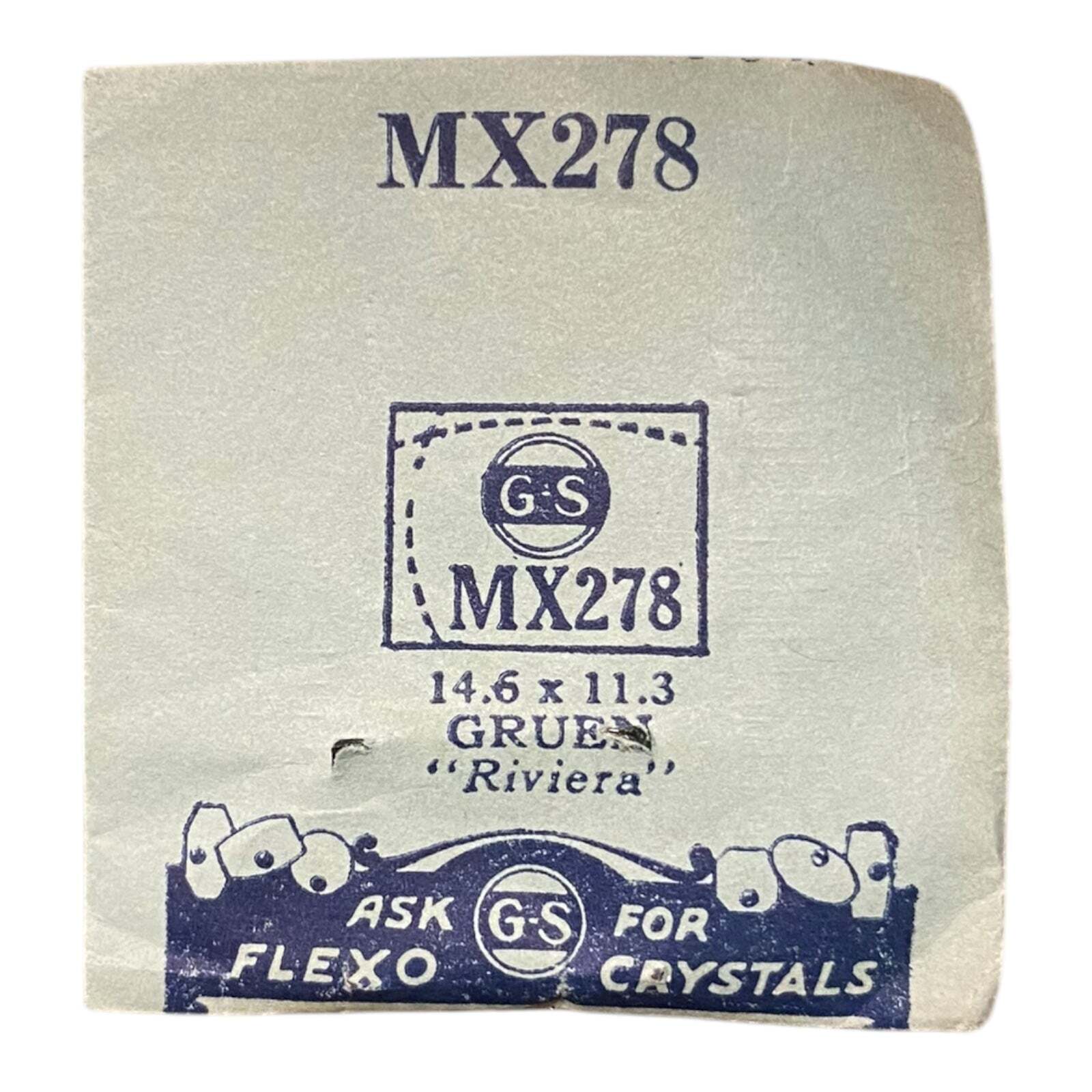 Germanow-Simon Mach (GS) MX278 Watch Crystal 14.6×11.3 NOS Part Flexo Gruen