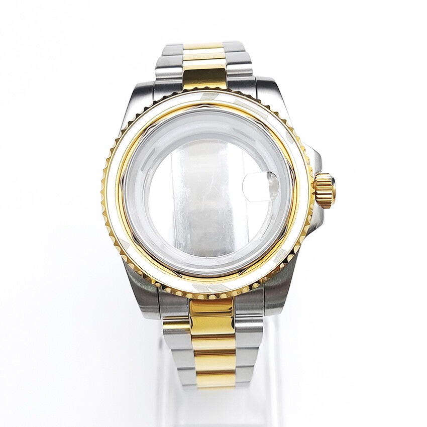 Steel Watch Case Strap Set Mineral Glass for NH35/NH36 8215 Mechanical Movement