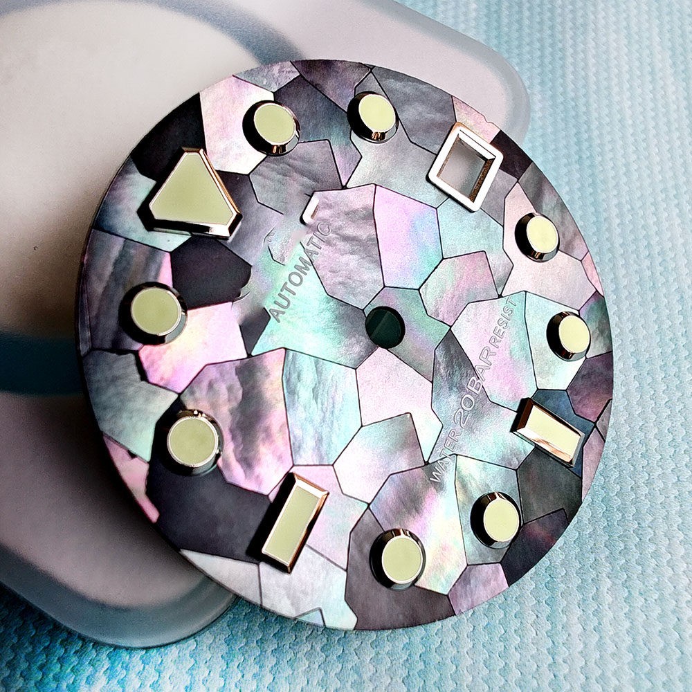 High Quality MOP Natural Black Mother Of Pearl Watch Dial 28.5mm for NH35 36 4R