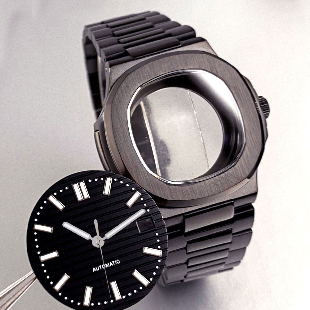 NH35A 40mm Square Watch Case Sapphire Crystal for NH36 NH38 NH70 Waterproof