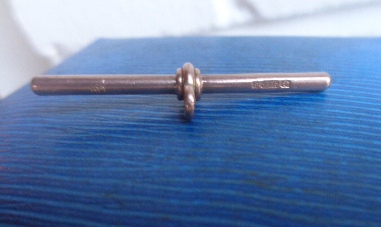 ROSE Gold T BAR 9ct for Pocket Watch Chain etc Antique c.1890s maker DB 3.2g