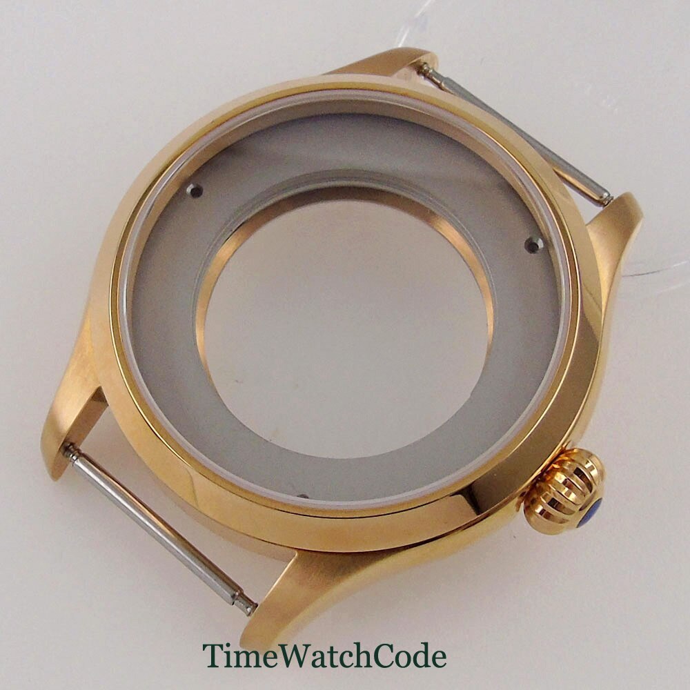 Rose Gold /PVD/Silver Watch Case 43mm Fit Miyota8215 821A DG2813 Sapphire Glass