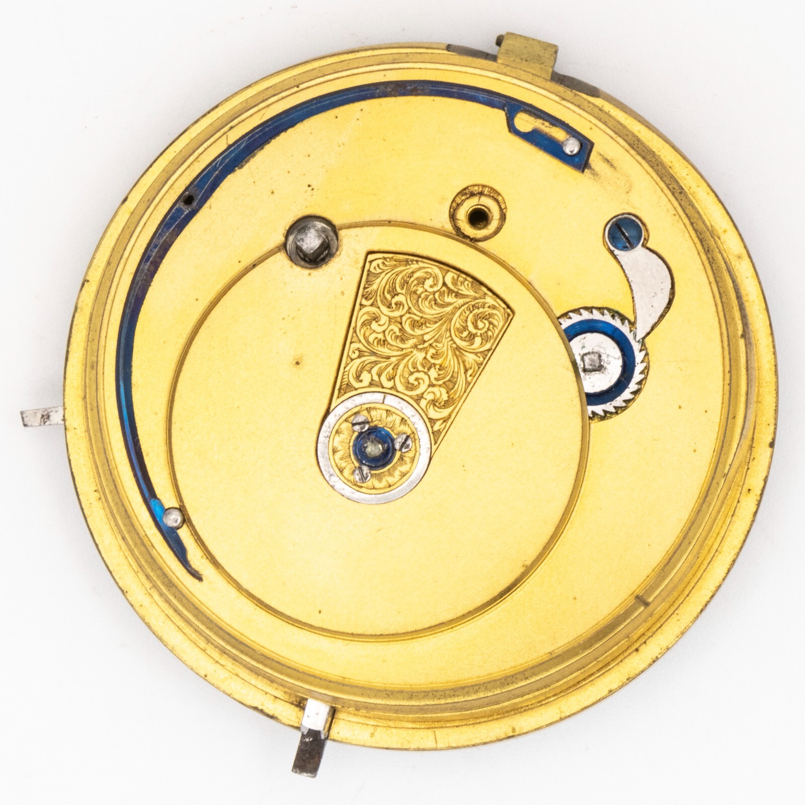 Jas. Hoddelle & Co. English Antique Fusee Pocket Watch Movement, Nice Dial