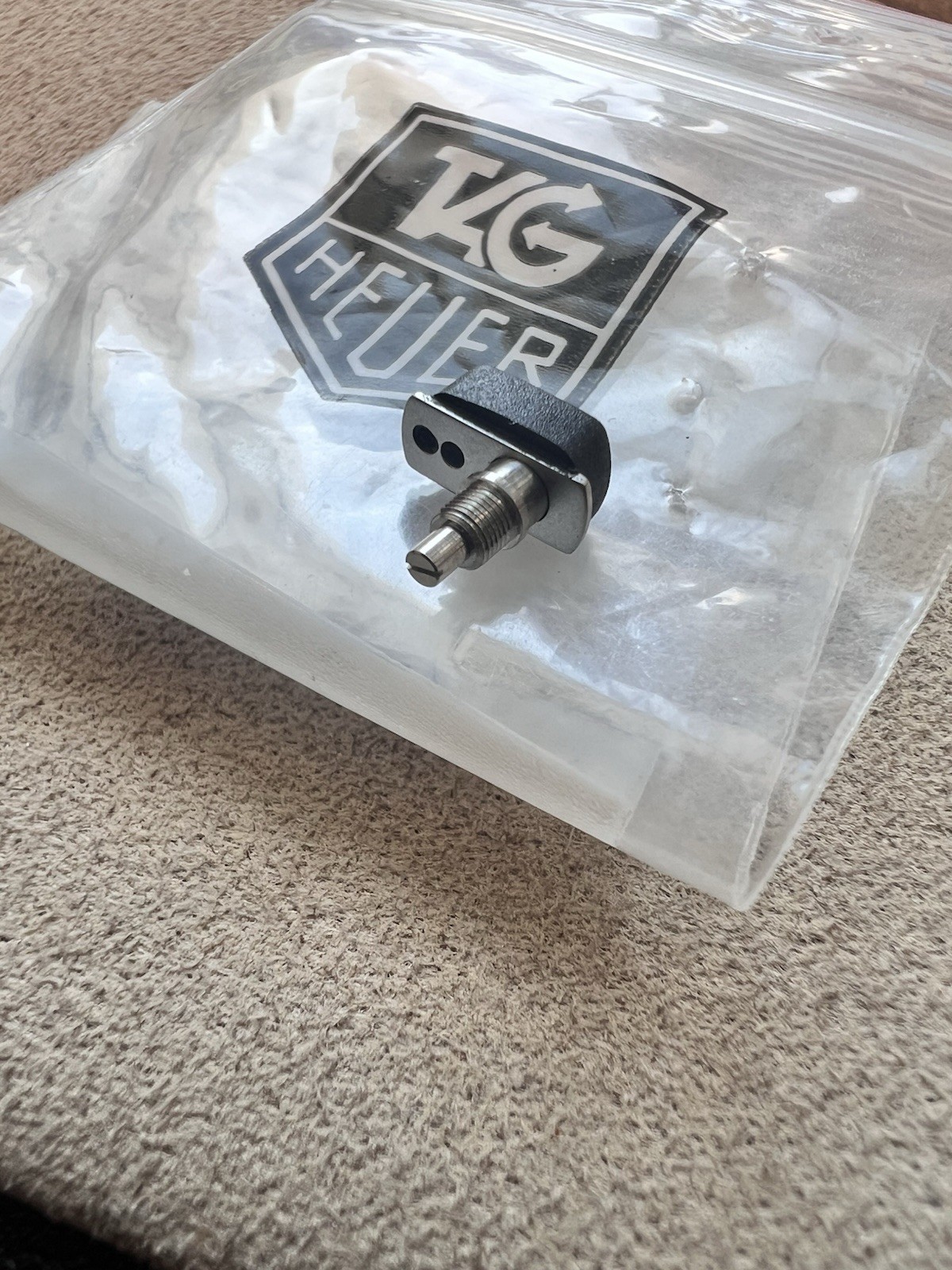 NEW FACTORY PUSHER TAG HEUER BLACK RUBBER AQUAGRAPH 500 2POSI CHRONO HP0057