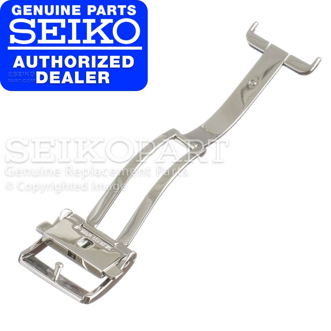 Genuine Seiko Steel Deployant Clasp for Leather Watch Band Strap 18mm at Buckle