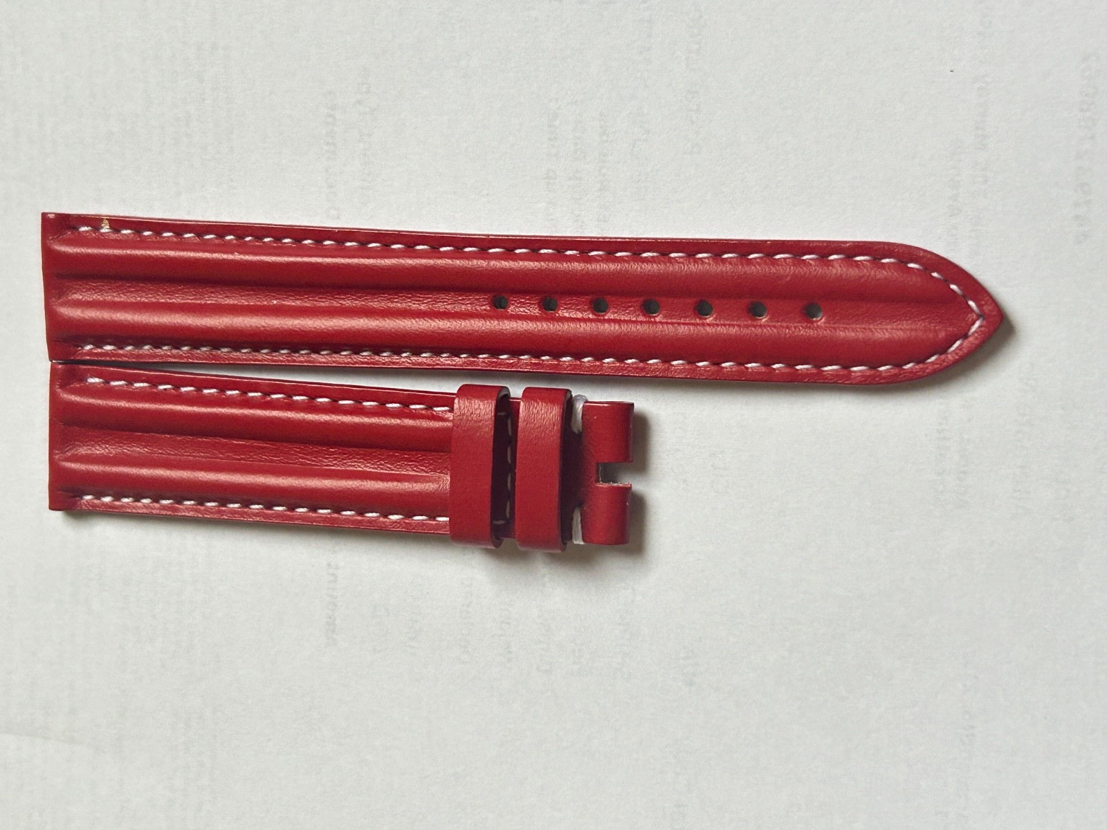 100% Original OMEGA 18MM Leather Band Strap Red NEW Schumacher 97645064