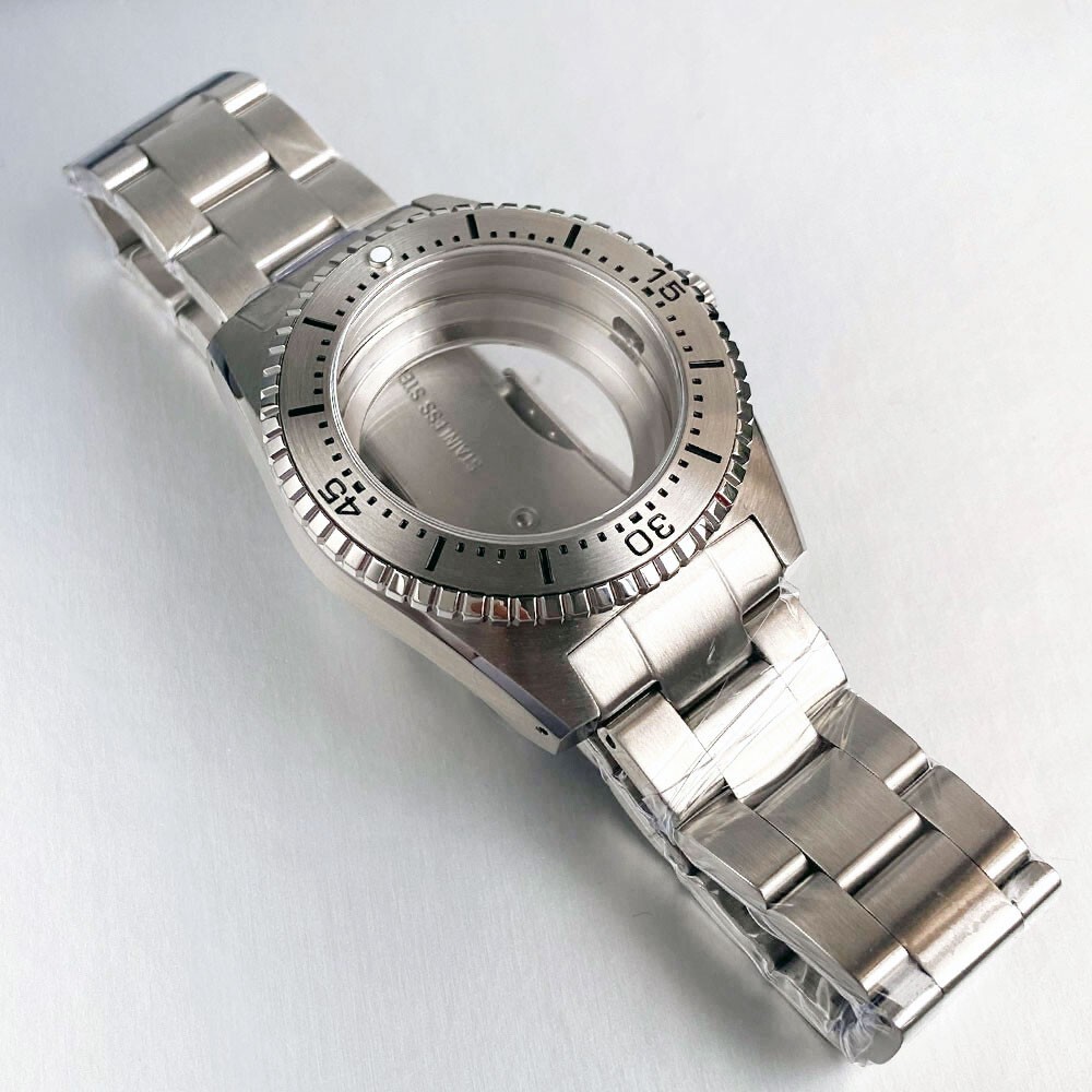 40mm Silver 62MAS Men Sapphire Glass Watch Case For NH35 NH36 ETA2824 PT5000