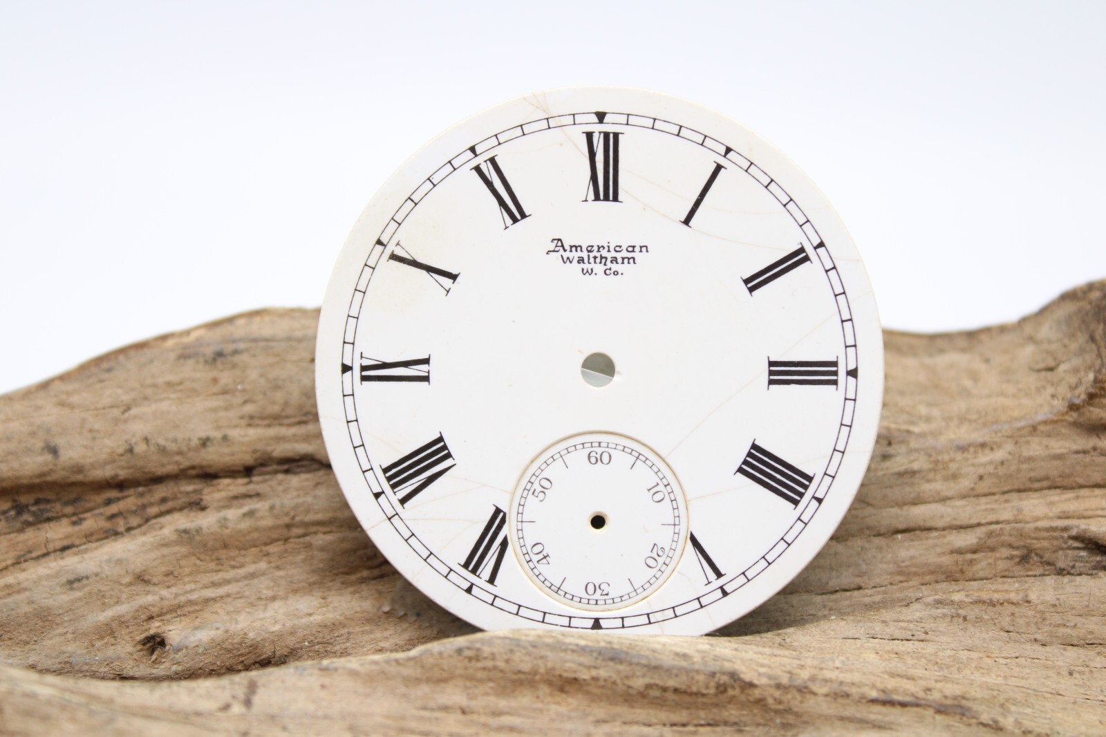 AMERICAN WALTHAM W. CO. POCKET WATCH DIAL ROMAN NUMERAL INDICES 42.7mm (85)