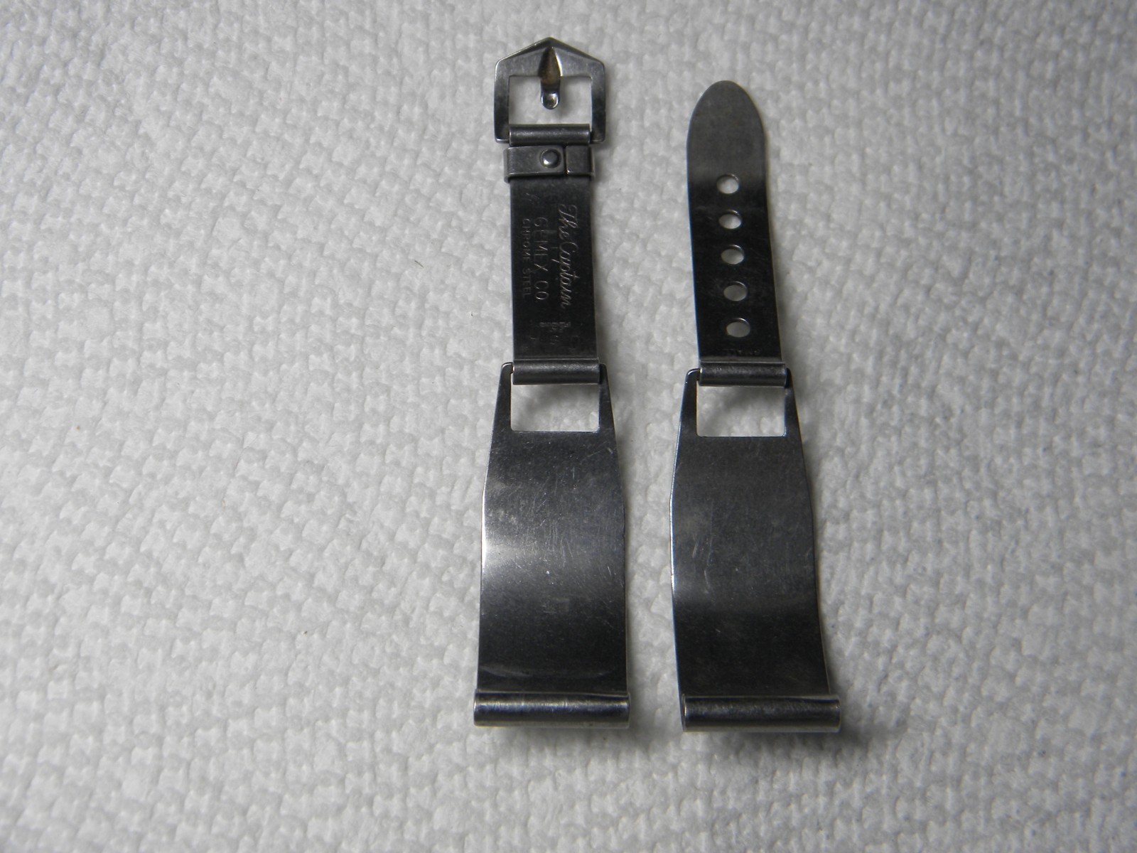 The Captain by Gemex Co Chrome Steel USA Made Watch Band Approx 15.5MM Lug Width