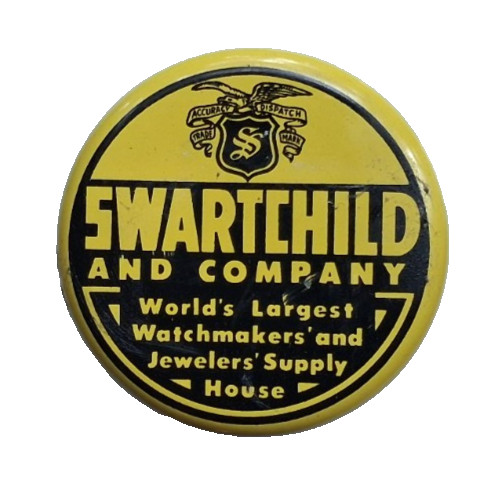 Swartchild & Company Watch Parts Tin Advertising litho Large 45.5MM