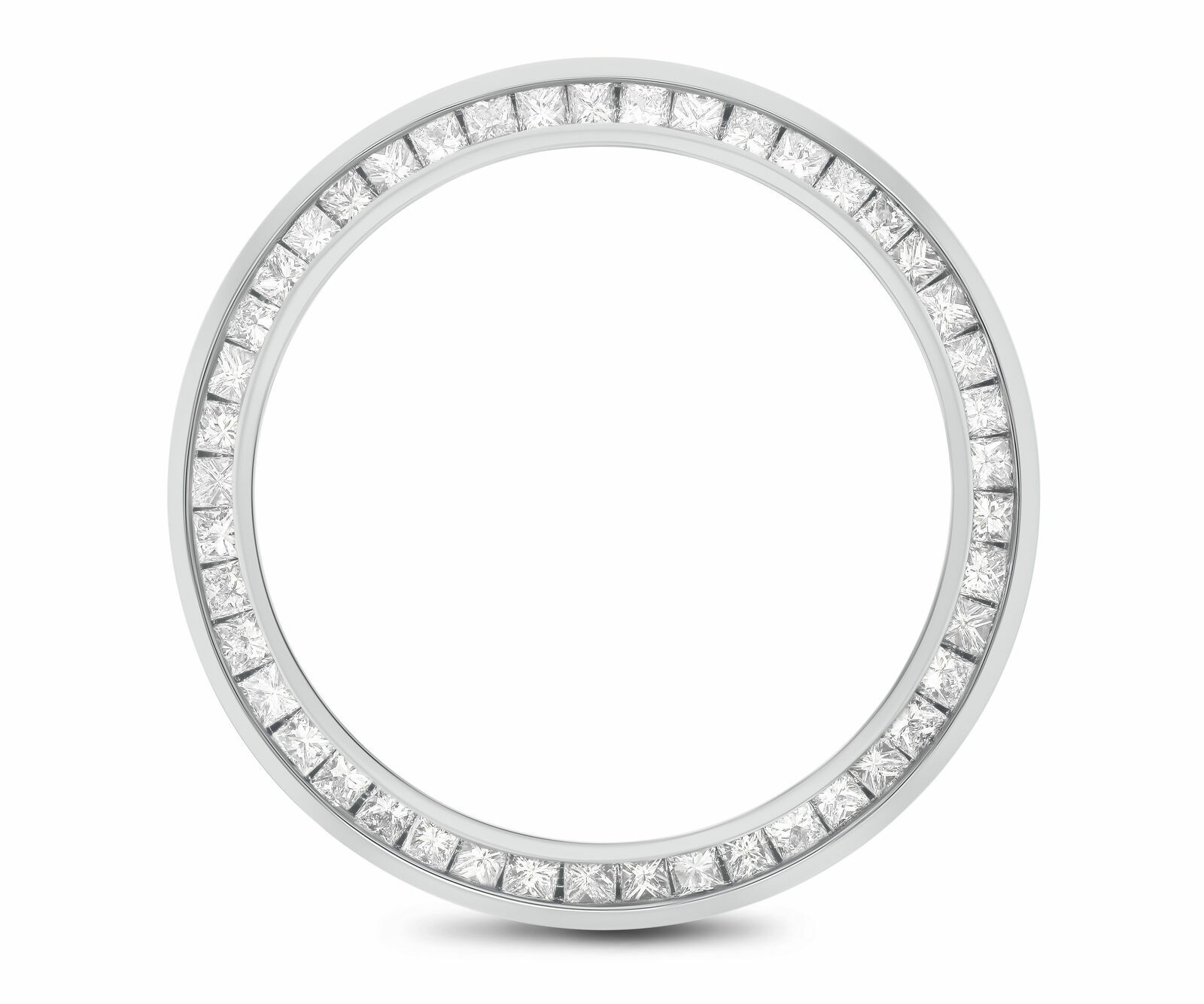 2.75CT PRINCESS CUT CHANNEL NATURAL DIAMOND BEZEL 14KW FOR ROLEX DATEJUST, PRES