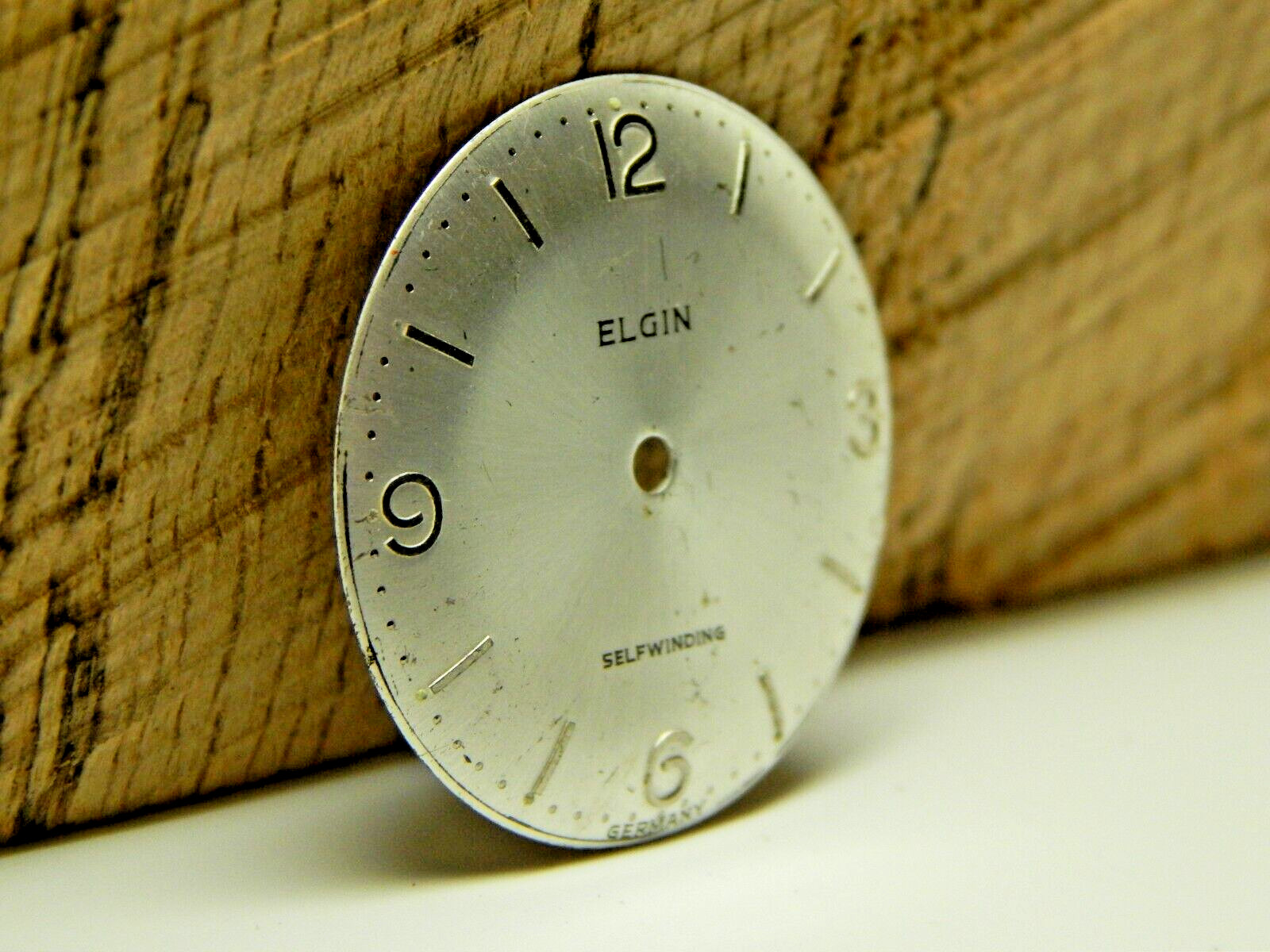 Beautiful Elgin Silver Self Winding Watch Dial 28.6mm Diameter NOS