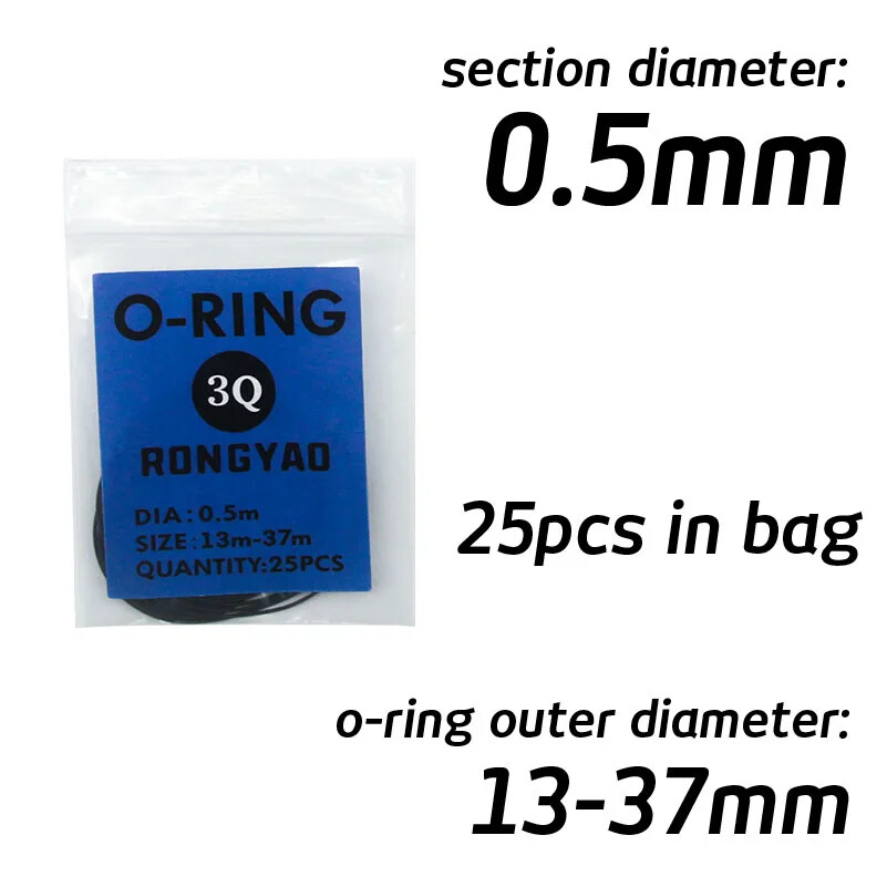 Watch Back Cover Gasket Sealing O-Ring 0.5 0.6 0.7 0.8mm 13-40mm Rear Seal Ring