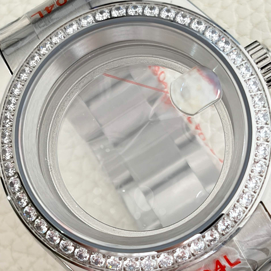 39mm stainless steel Diamond Bezel Watch Case Mod For Nh35 Nh36/38 Movement