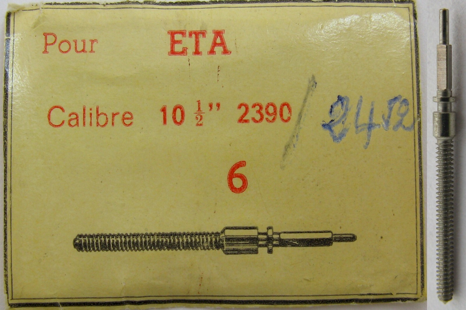 ETA 2390 2450 watch movement part 401 winding stem tap 10