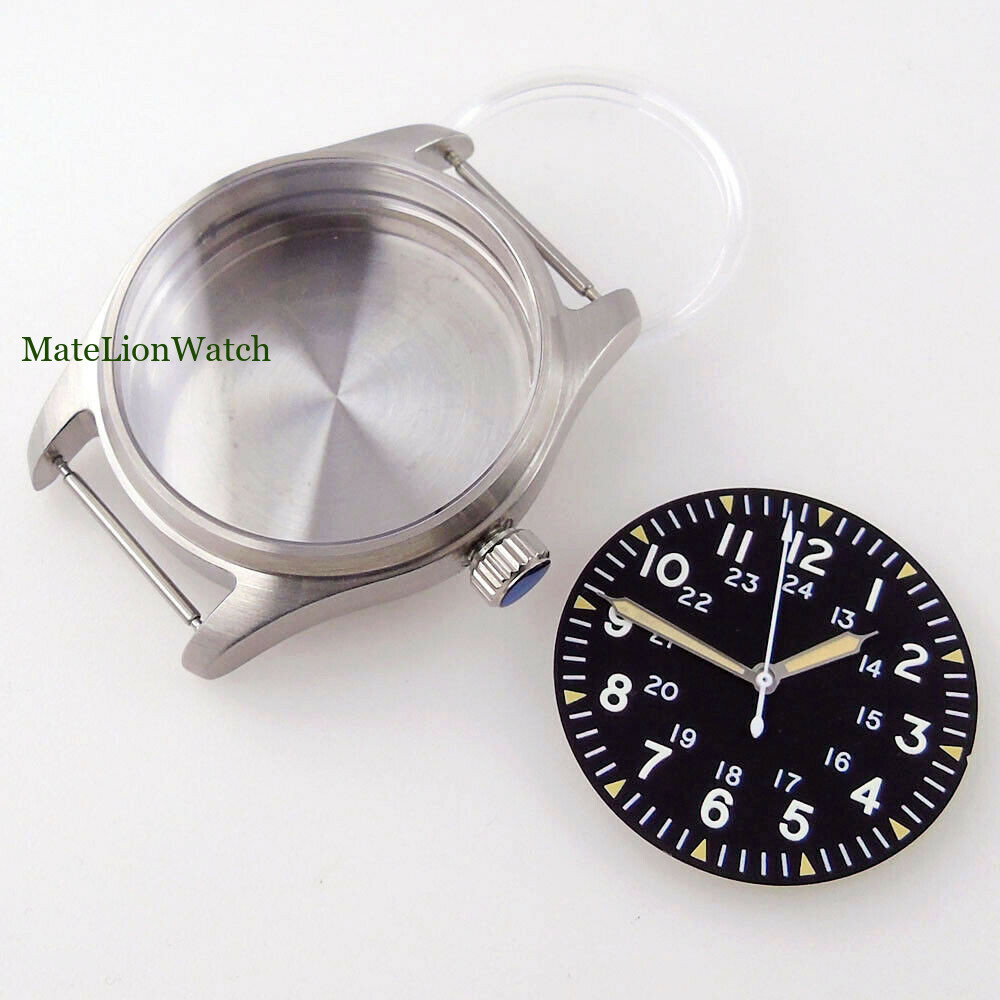 Fits NH35A ETA2824 PT5000 39mm 316L Watch Case Kit Sapphire Glass Luminous Dial