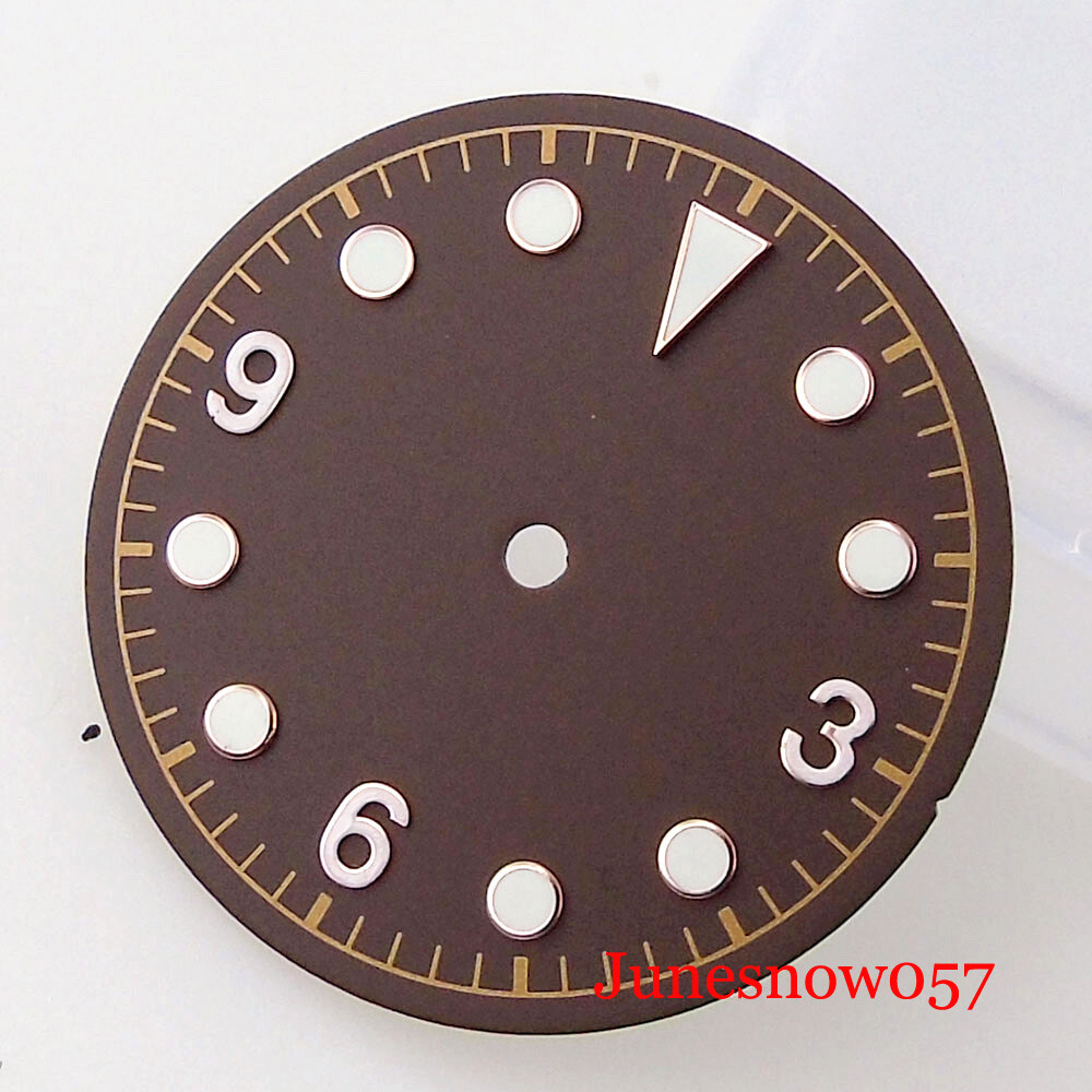 30.4mm Black/Coffee Sterile Watch Dial Fit NH35A NH36A SKX MIYOTA ETA2824 PT5000