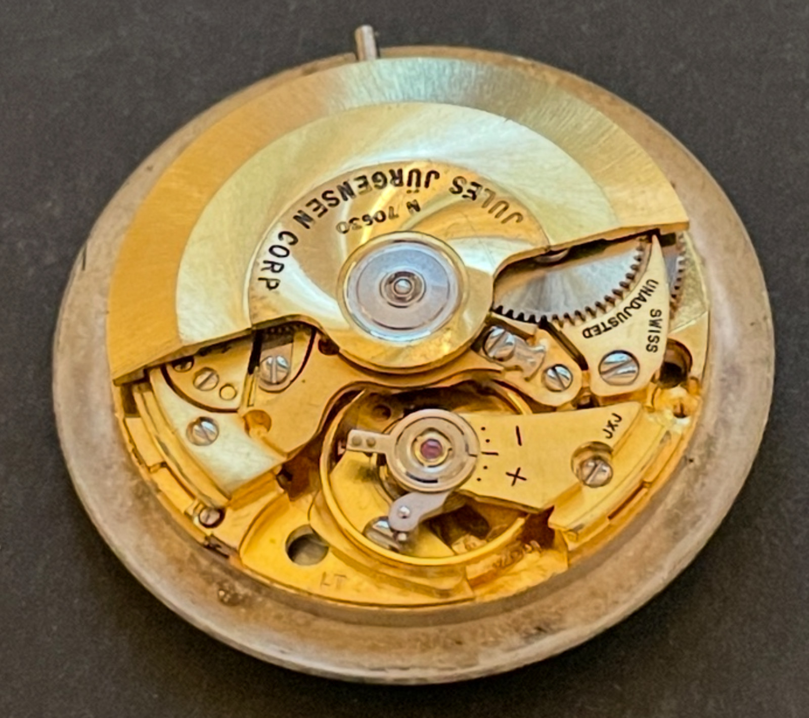 Vintage Jules Jurgensen Automatic Men’s Watch Movement Ticks Running 17j Swiss