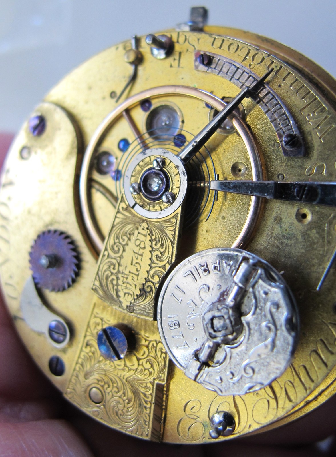 LEVER FUSEE -E.D. Johnson – London 1877 PocketWatch Movement – Winder Attachment