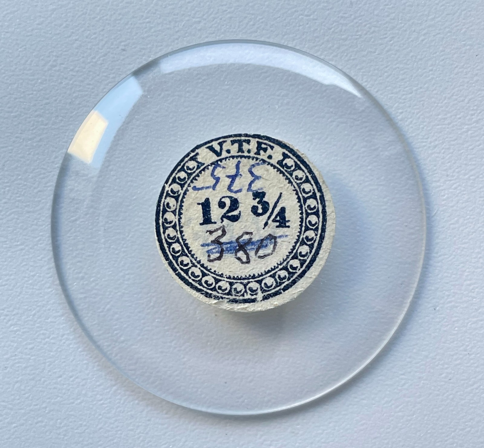 VTF Round Domed Acrylic Watch Crystal Replacement Parts 12 3/4 37.4mm Vintage