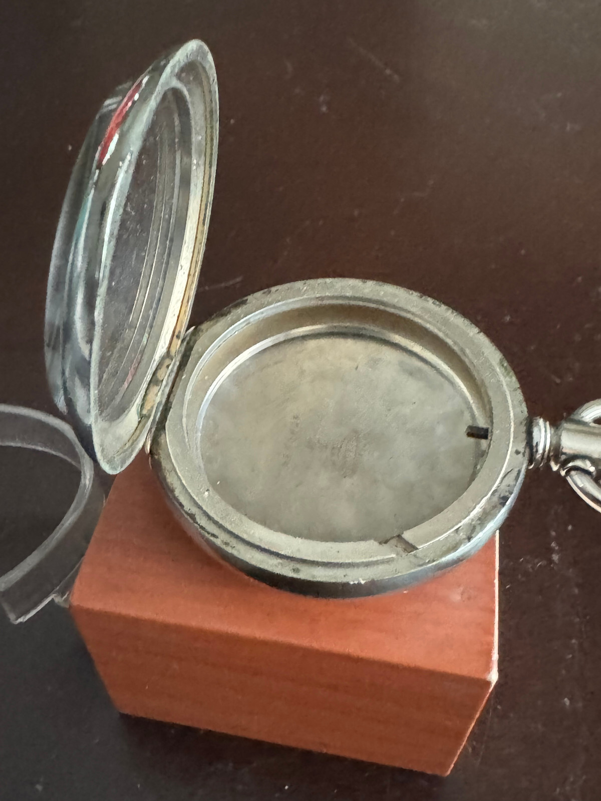 VINTAGE 18 SIZE CRESCENT CLAM SHELL POCKET WATCH CASE PENDANT & LEVER SET