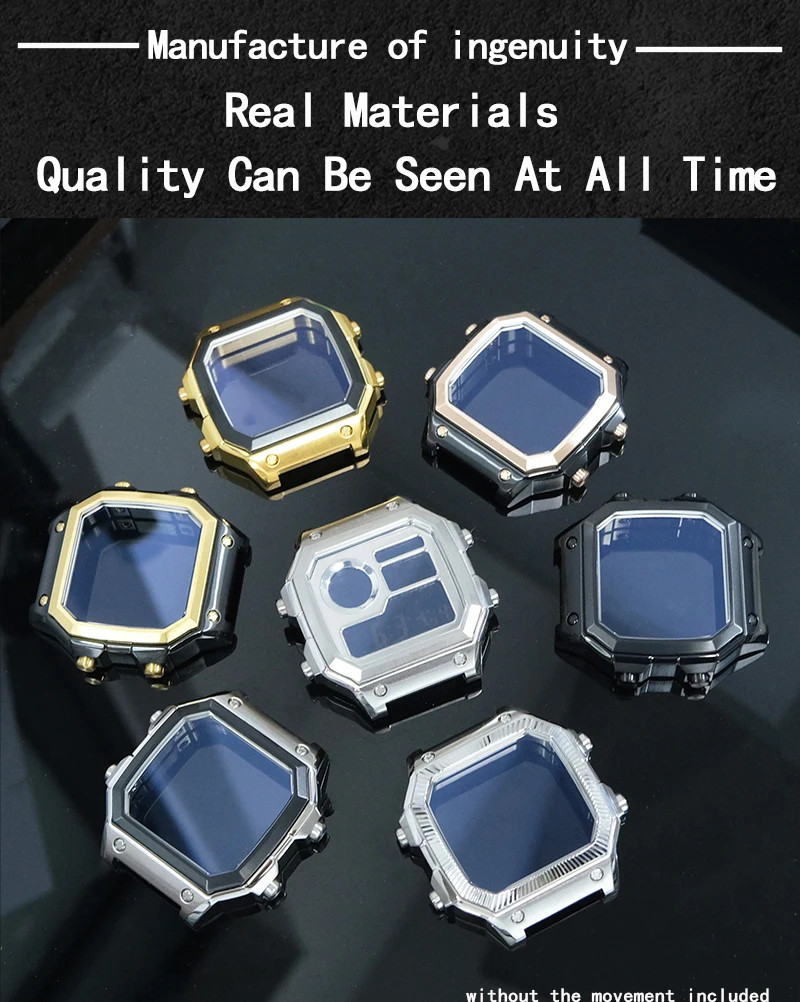 Royale Mod Compatible with Casio AE1200 Watch Case 316LSS V1 Back Cover Combo