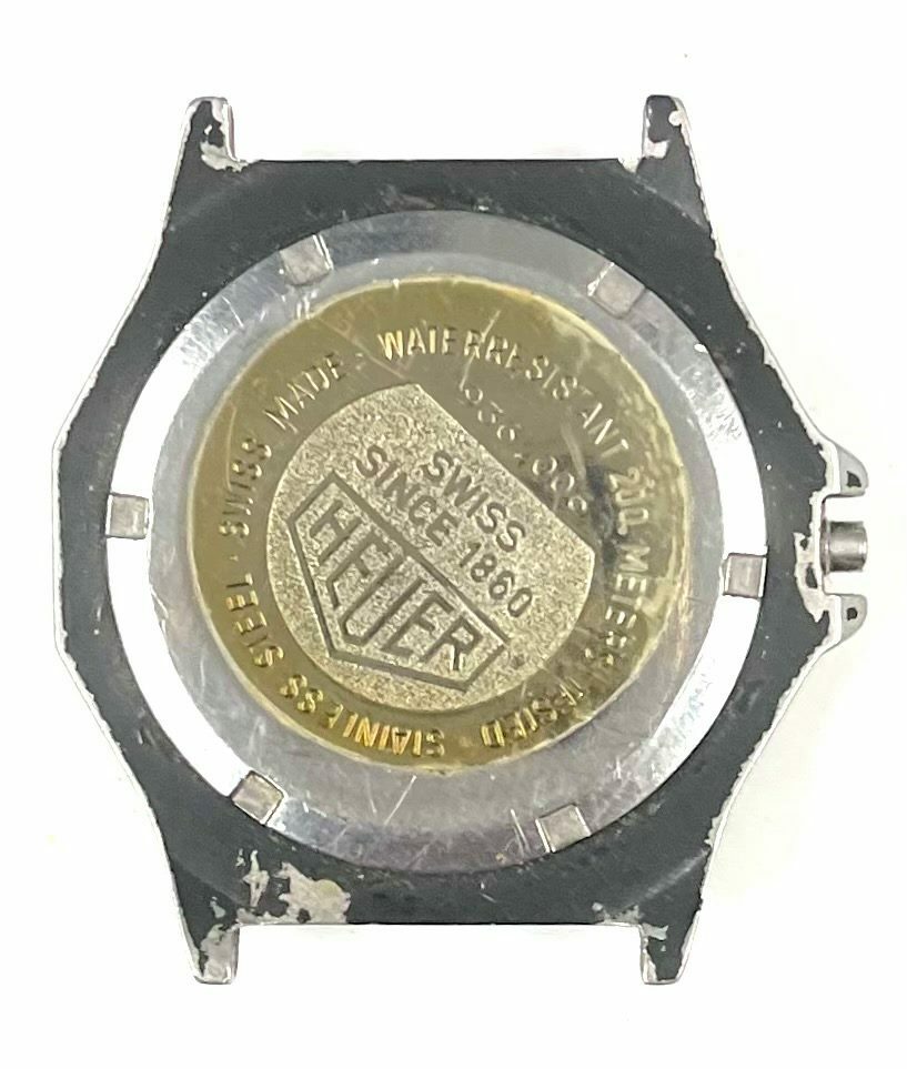HEUER 3000 936.006 2-TONE BLACK PVD+GOLD PLATED WATCH CASE -FOR PARTS OR REPAIRS