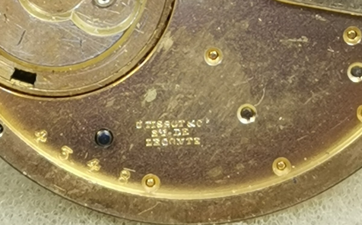 Tissot & Co Rare Swiss Pocket watch Movement Circa 1857-1870 Parts/ Repair!
