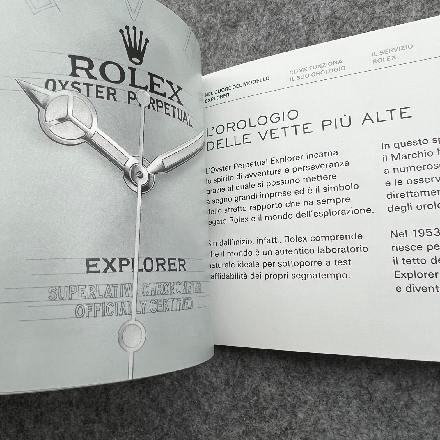 ROLEX EXPLORER I BOOKLET, YEAR 2015, ITALIAN, MINT