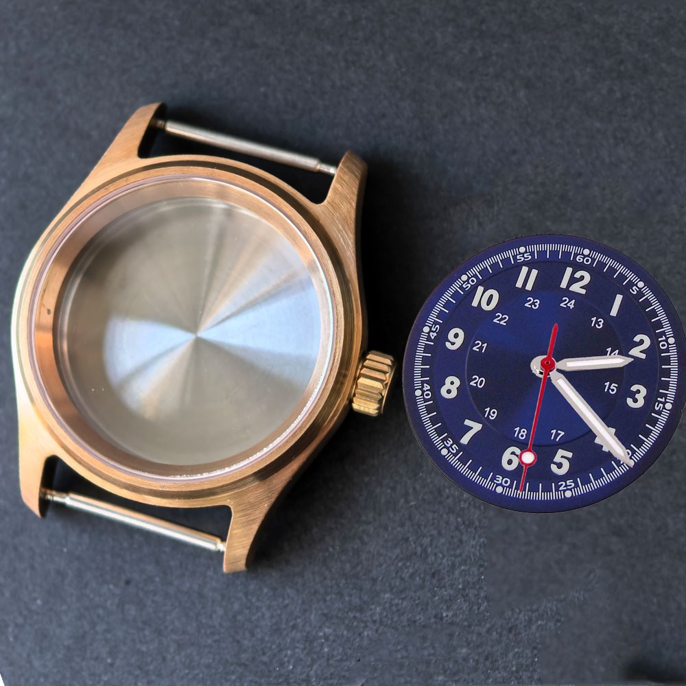 Real Bronze Diver 36mm Pilot Watch Case 20ATM Sapphire Fit NH35 NH36 ETA2824 PT