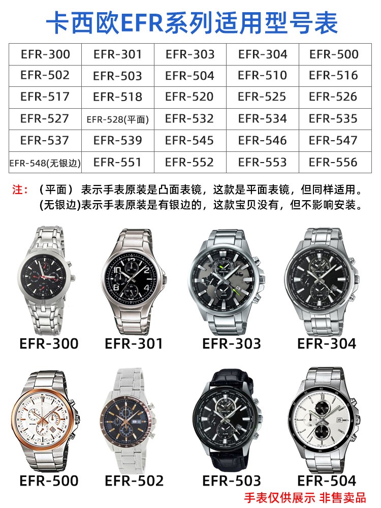 Scratch-resistant sapphire crystal lens for EFR-303 526 520 527 532 accessories