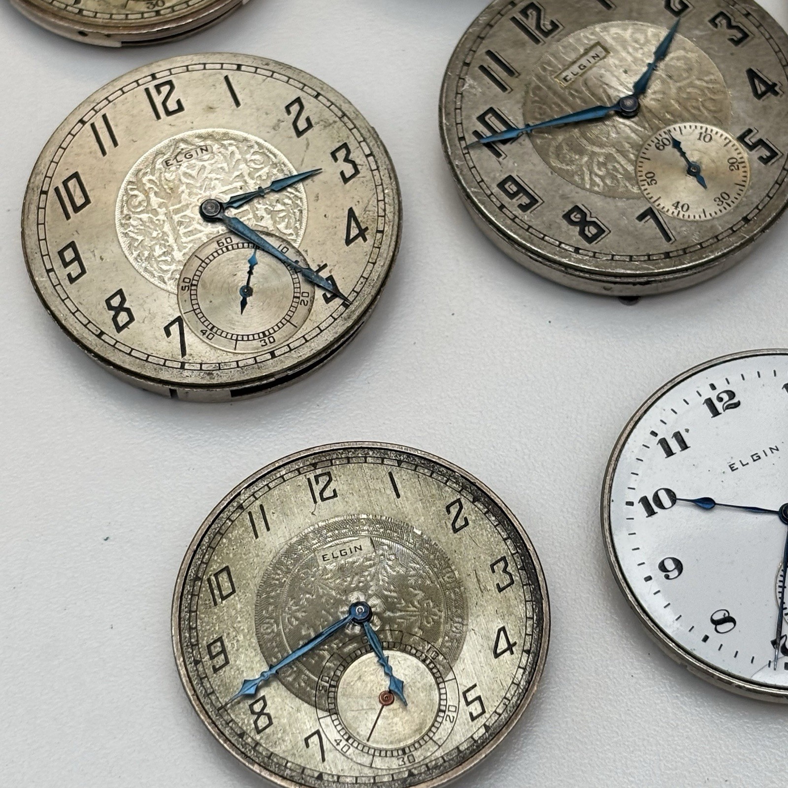 9x Vintage Elgin Pocket Watch Estate Repair Parts Bulk Lot Movement Dial