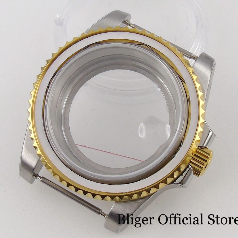 BLIGER Two Tone Gold Watch Case fit NH35A ETA 2836 2824 MIYOTA 8215 821A MINGZHU