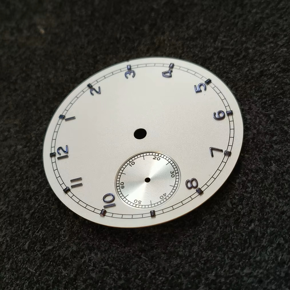 0.4mm/38.9mm matte Ivory white dial blue number 9 o ‘clock for ST3600 movement